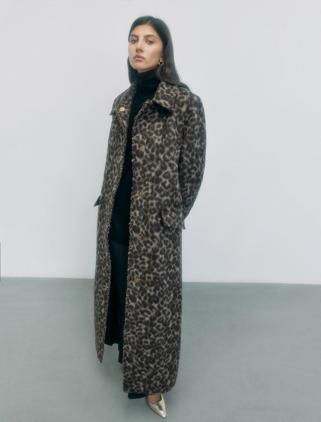 ANIMAL PRINT FAUX FUR COAT