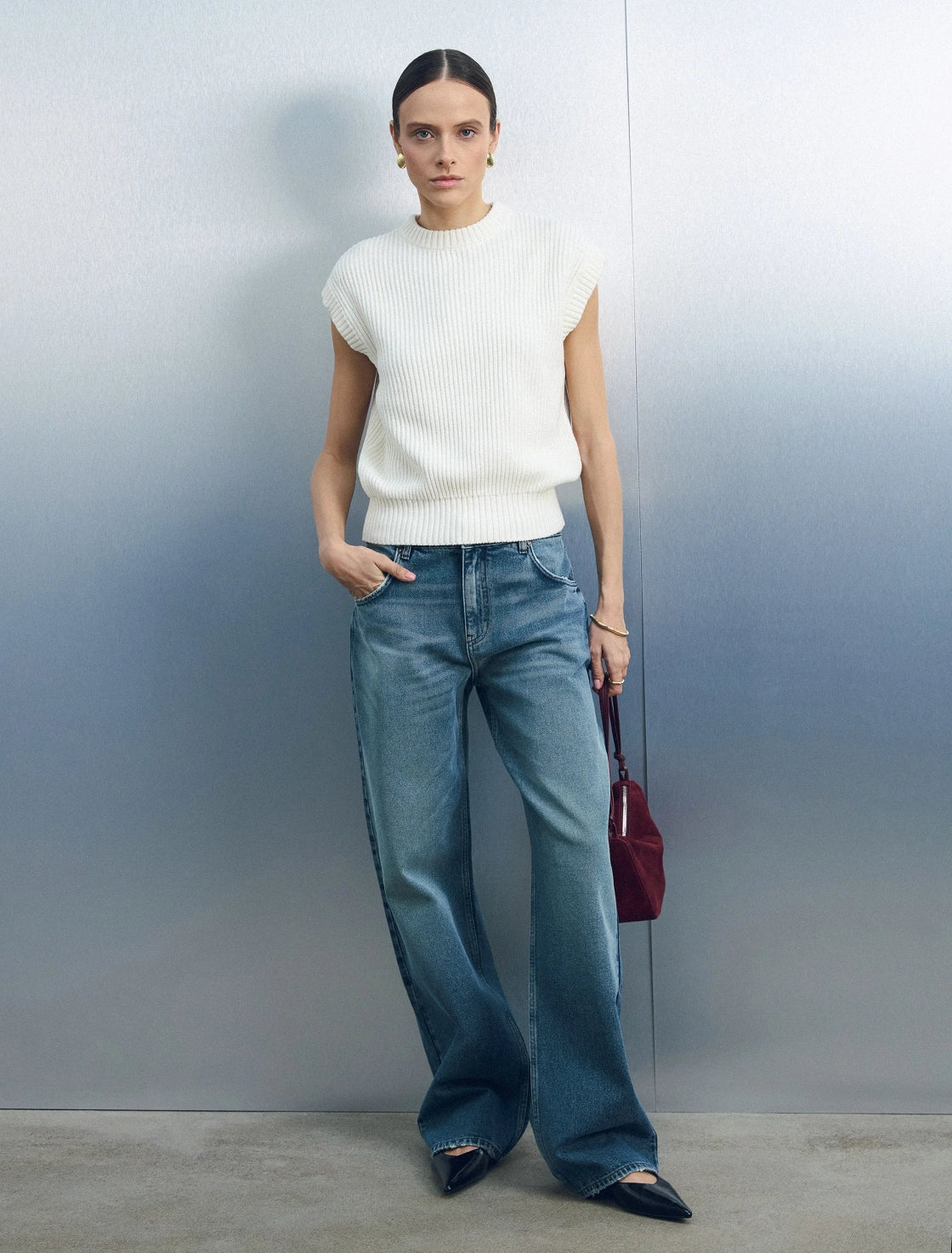 JEANS WIDE LEG TIRO MEDIO FULL LENGTH