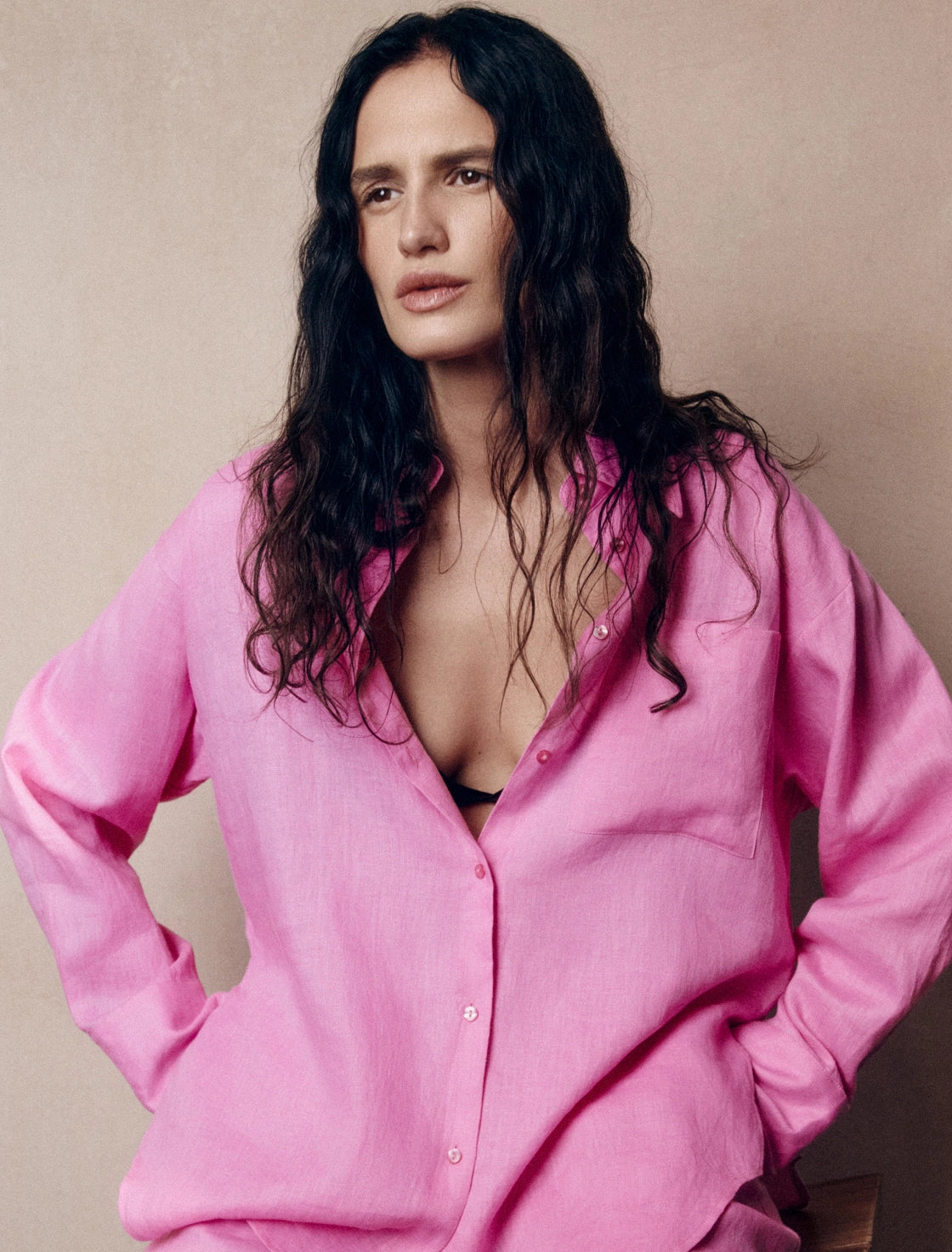CAMISA OVERSIZE CON LINO
