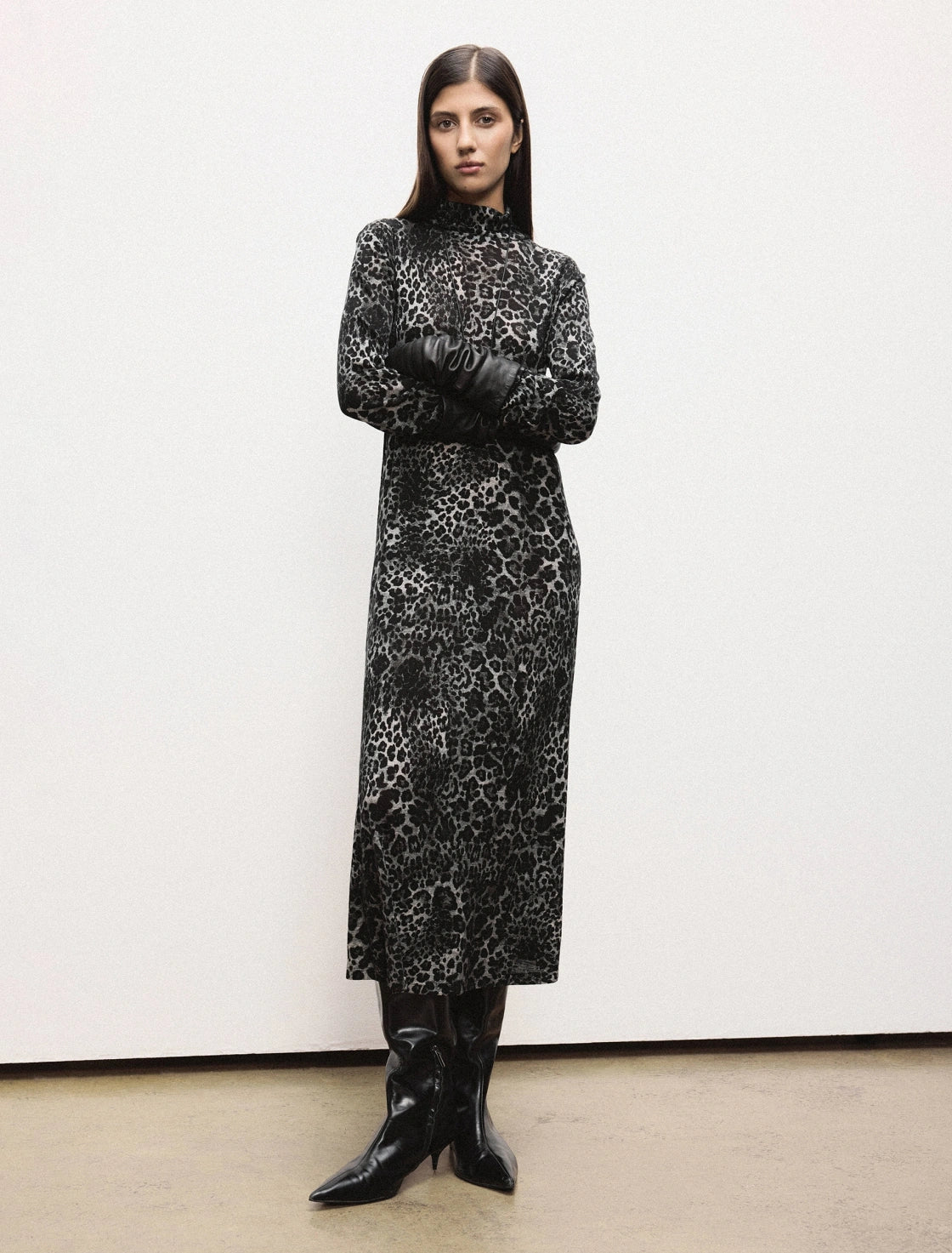ANIMAL PRINT MIDI DRESS
