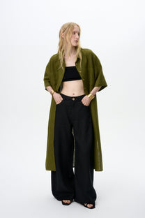 LINEN LONG OVERSHIRT