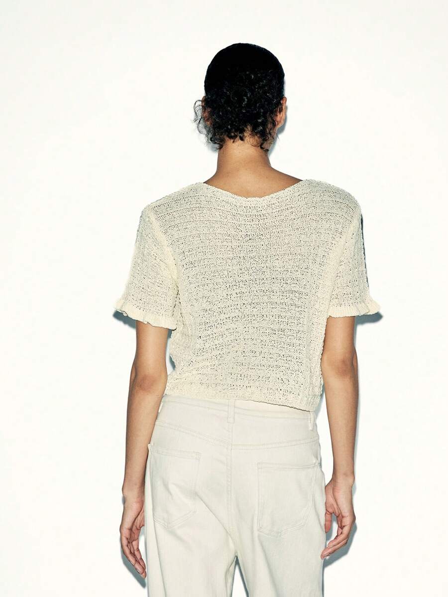 RIBBED BUTTON TOP