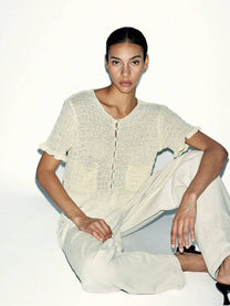 RIBBED BUTTON TOP