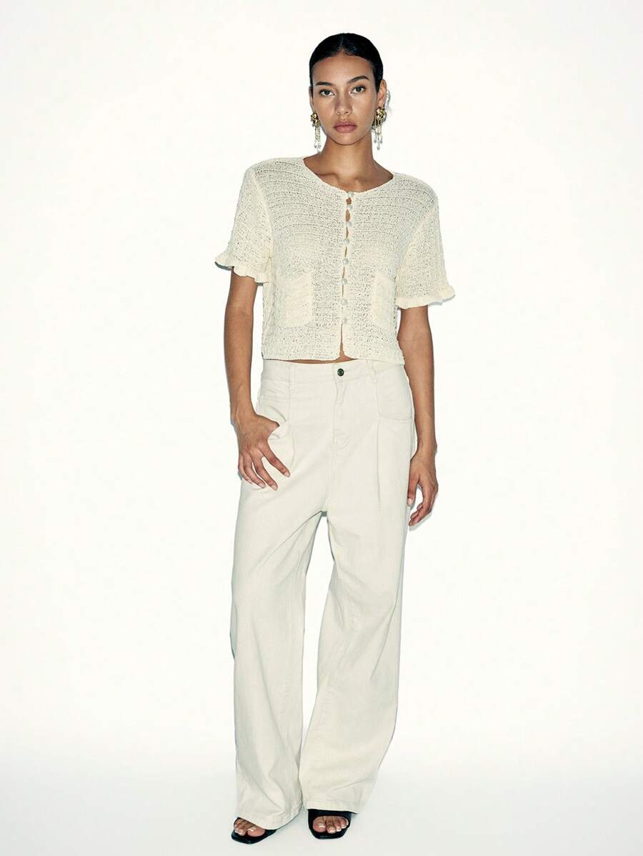 RIBBED BUTTON TOP