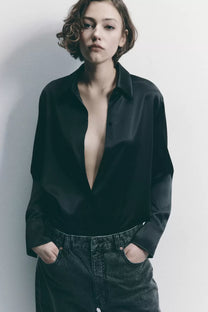 SATIN EFFECT BASIC SHIRT
