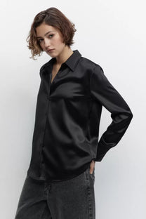 SATIN EFFECT BASIC SHIRT