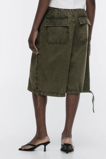 BERMUDA JORTS WIDE LEG MID RISE