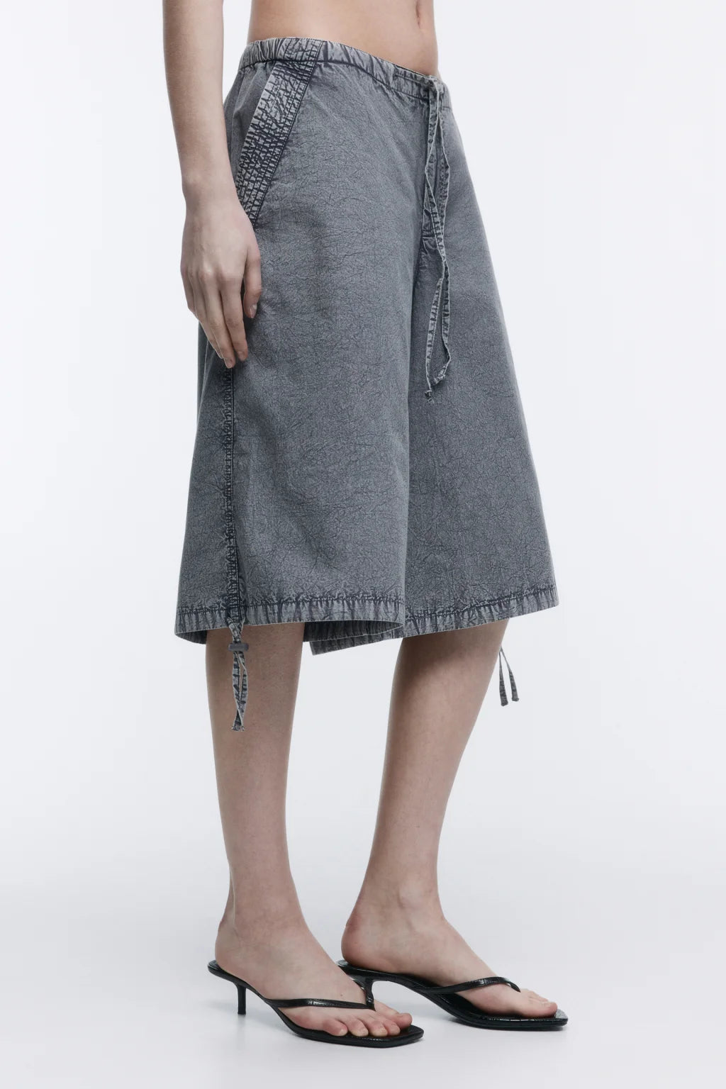 BERMUDA JORTS WIDE LEG MID RISE