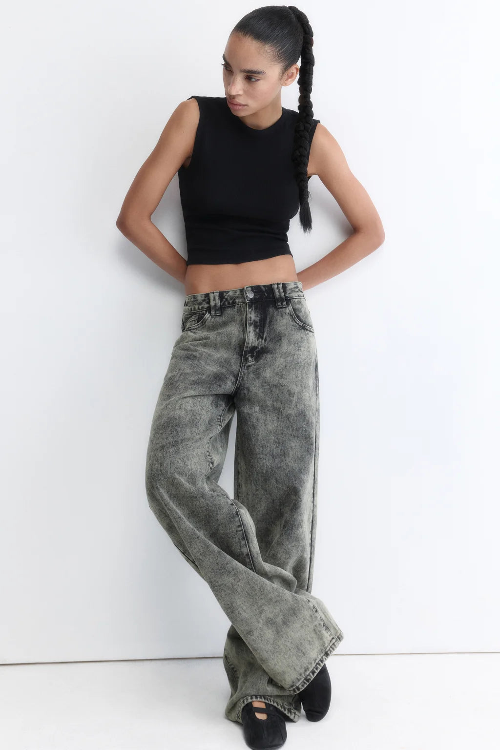 JEANS MZN COLLECTION WIDE LEG TIRO MEDIO