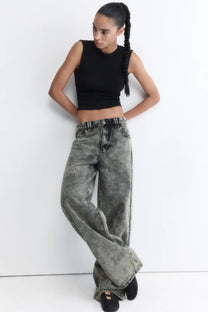 JEANS MZN COLLECTION WIDE LEG TIRO MEDIO