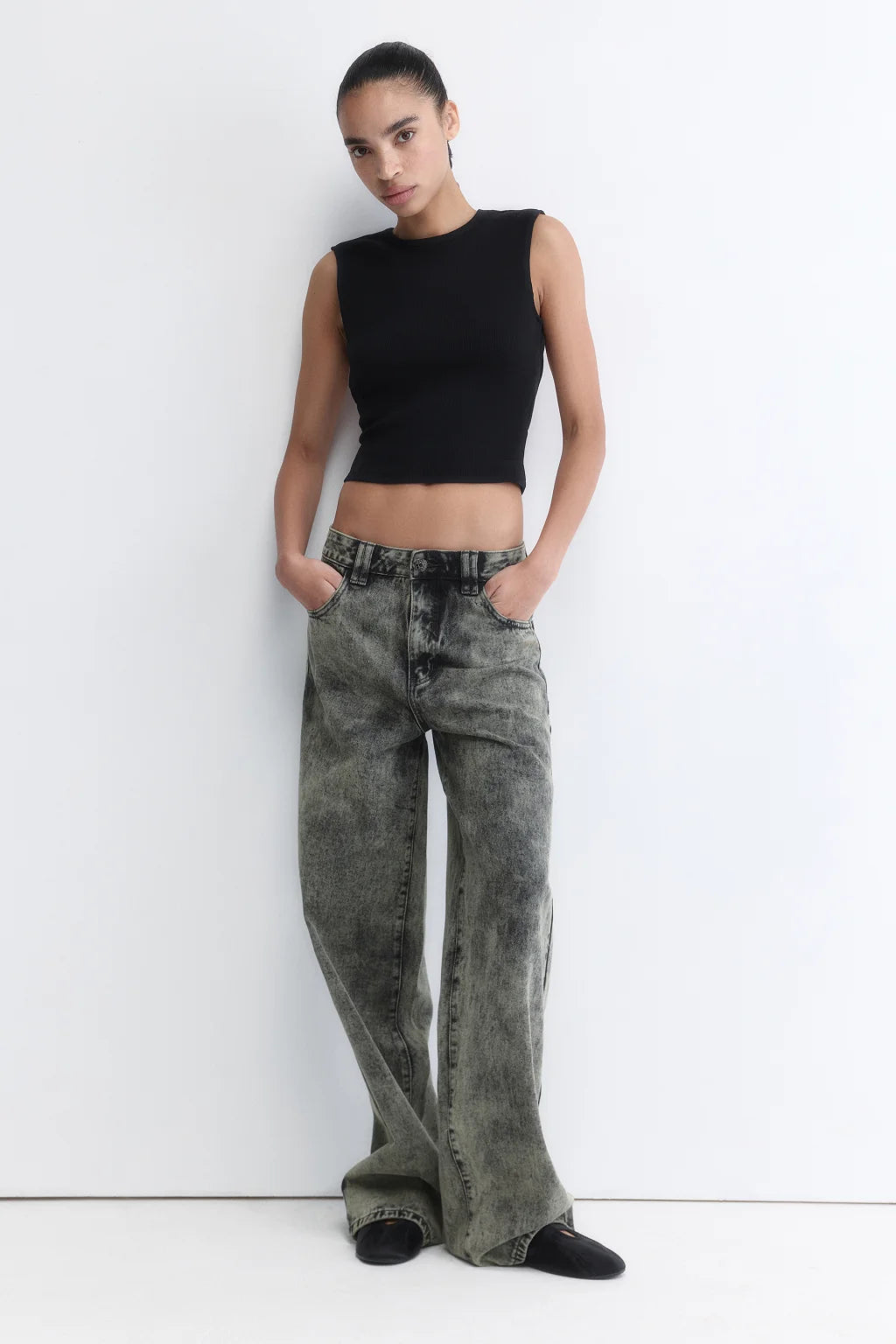 JEANS MZN COLLECTION WIDE LEG TIRO MEDIO
