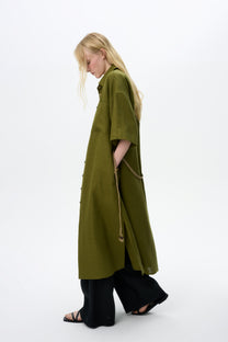 LINEN LONG OVERSHIRT