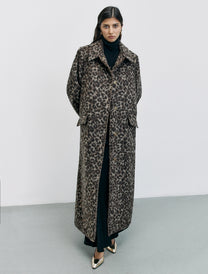 ANIMAL PRINT FAUX FUR COAT