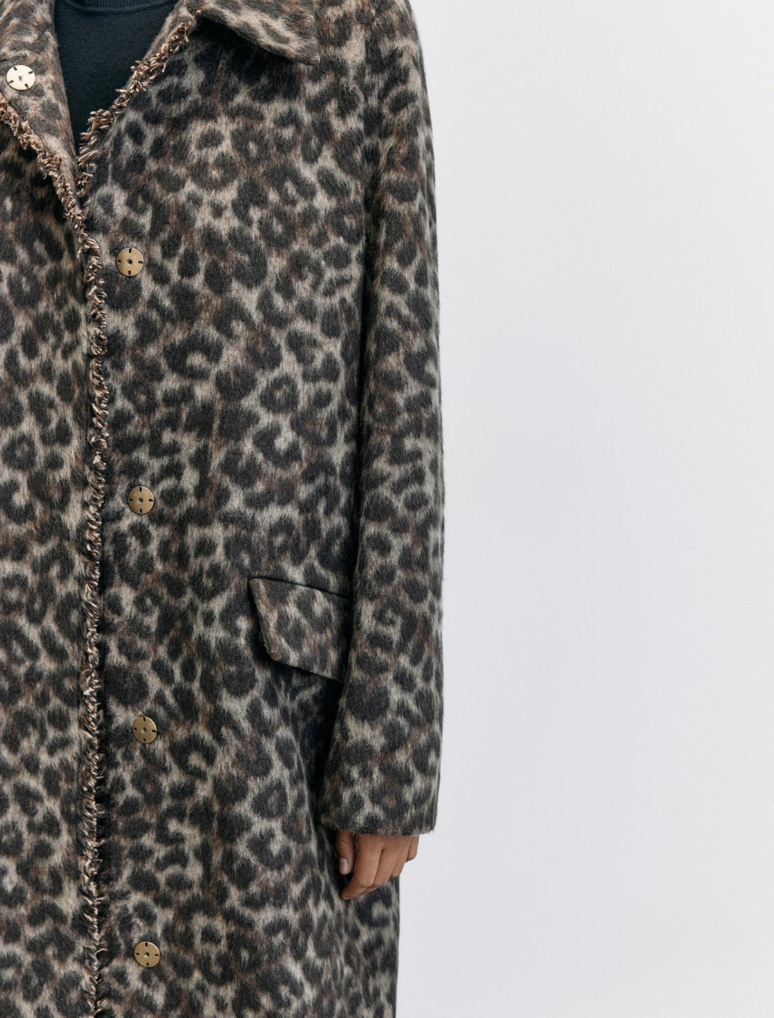 ANIMAL PRINT FAUX FUR COAT