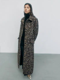 ANIMAL PRINT FAUX FUR COAT