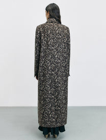 ANIMAL PRINT FAUX FUR COAT