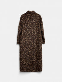 ANIMAL PRINT FAUX FUR COAT