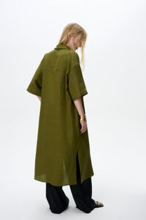 LINEN LONG OVERSHIRT