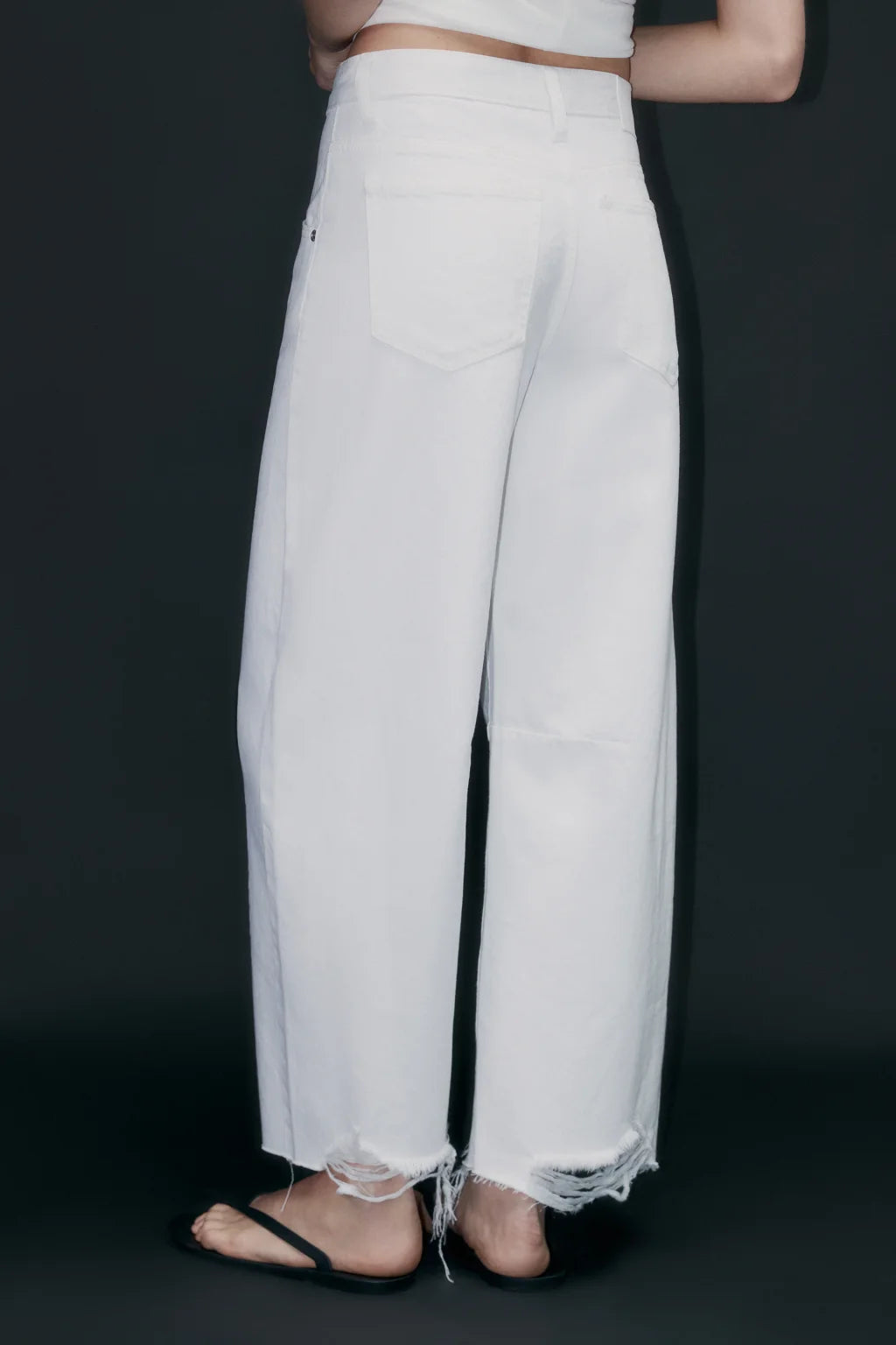 JEANS M1632 WIDE LEG RIPPED HIGH RISE