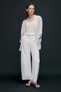JEANS M1632 WIDE LEG RIPPED HIGH RISE