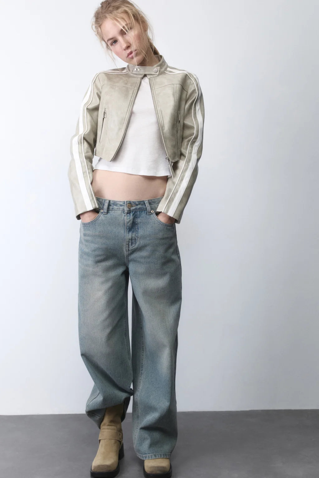 FAUX LEATHER BIKER JACKET