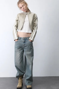 FAUX LEATHER BIKER JACKET