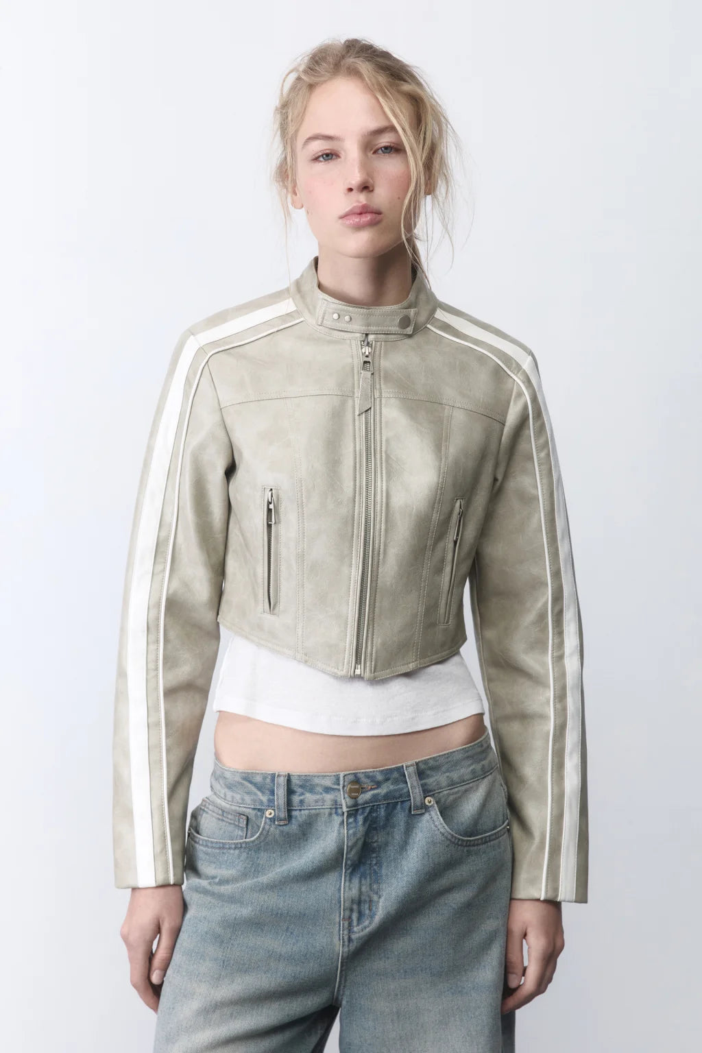 FAUX LEATHER BIKER JACKET