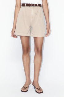 M1632 HIGH-WAISTED PAPERBAG DENIM SHORTS
