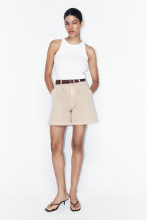 M1632 HIGH-WAISTED PAPERBAG DENIM SHORTS