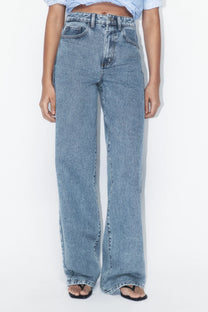 JEANS MZN COLLECTION WIDE LEG TIRO ALTO