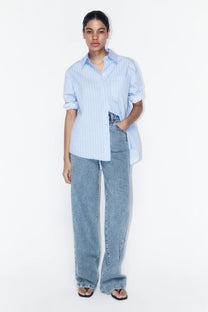 JEANS MZN COLLECTION WIDE LEG TIRO ALTO