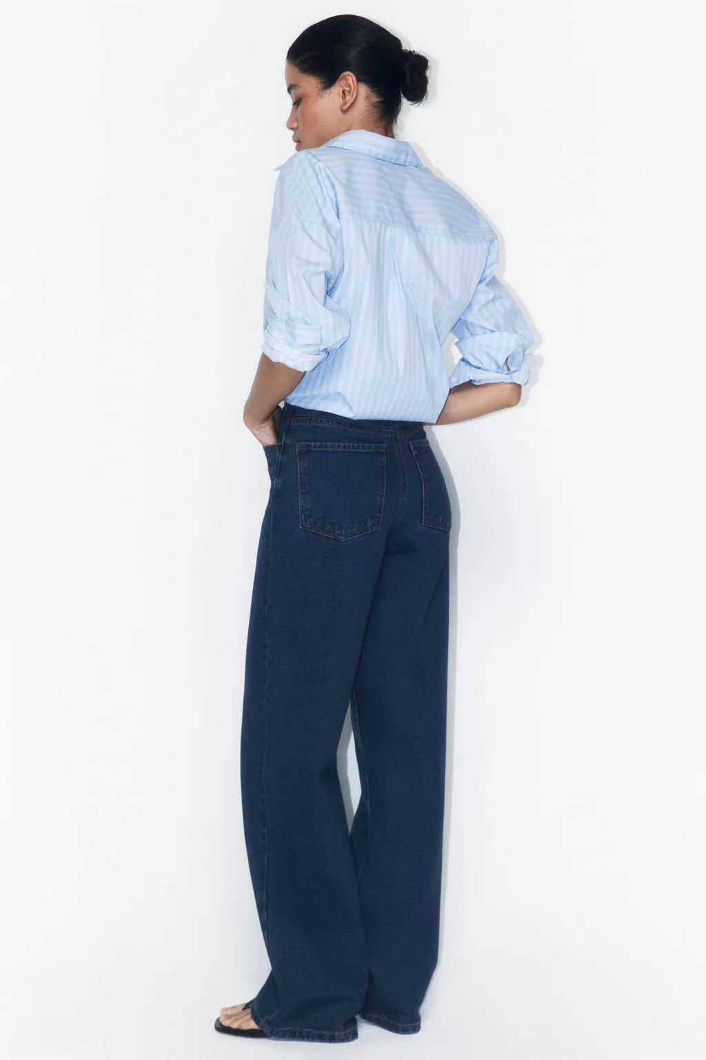 JEANS MZN COLLECTION WIDE LEG TIRO ALTO