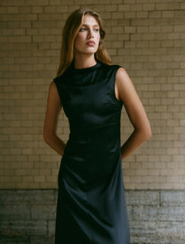 SATIN MIDI DRESS