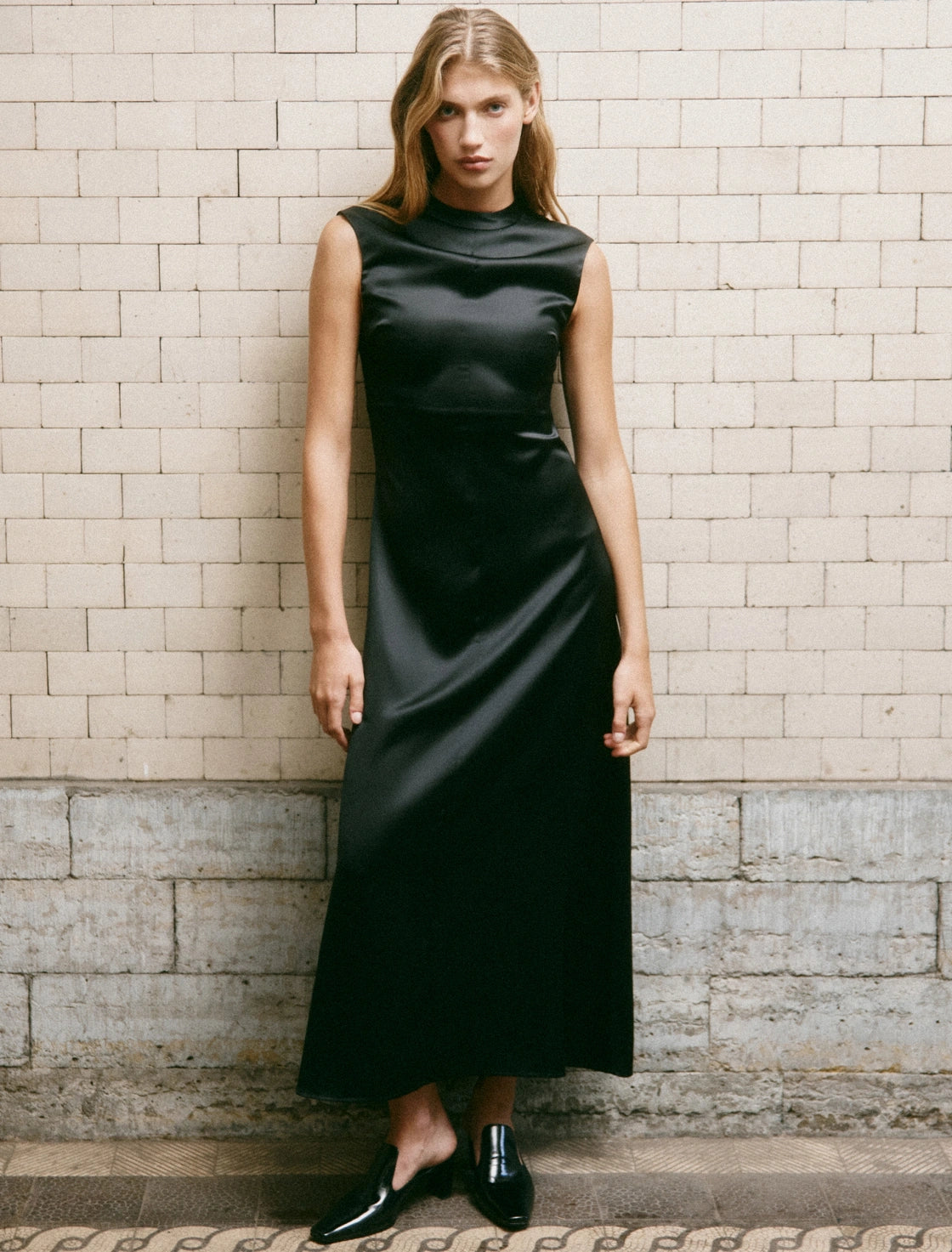 SATIN MIDI DRESS