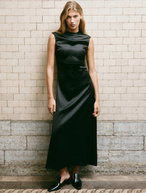 SATIN MIDI DRESS