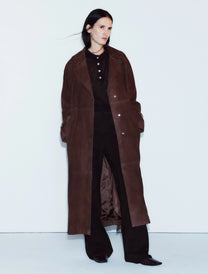 OVERSIZED SUEDE TRENCH COAT