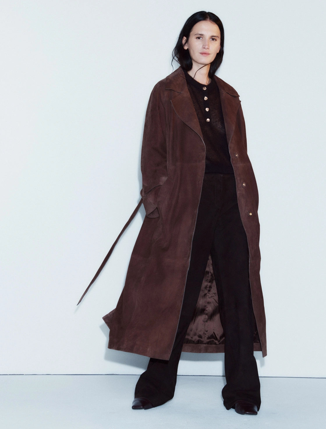 OVERSIZED SUEDE TRENCH COAT