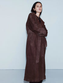 OVERSIZED SUEDE TRENCH COAT