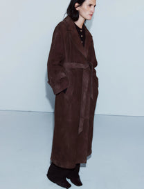OVERSIZED SUEDE TRENCH COAT