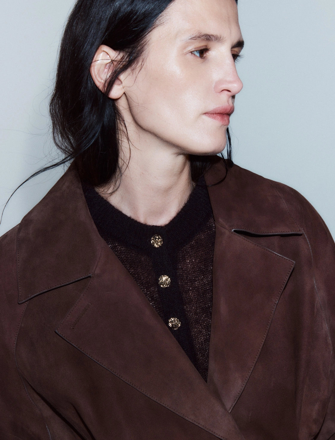 OVERSIZED SUEDE TRENCH COAT