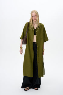 LINEN LONG OVERSHIRT